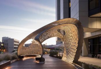 不锈钢贝壳管子廊架雕塑