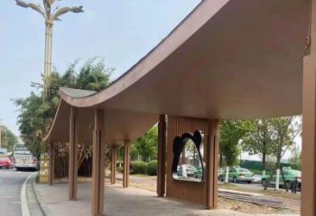 不锈钢长廊廊架雕塑，公园休闲地