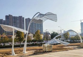 花型廊架雕塑，不锈钢景观廊架雕塑小品