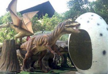 大型恐龙雕塑制作，花园小品，玻璃钢恐龙雕塑提供