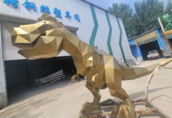 抽象恐龙雕塑供应，花园小品，几何恐龙雕塑制作厂家