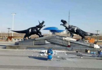 仿真恐龙雕塑精选，美陈雕塑，锻钢几何恐龙雕塑通用