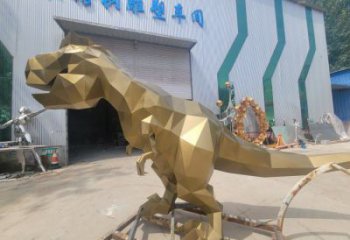 景观恐龙雕塑优选，陆地摆件，艺术几何恐龙雕塑供应