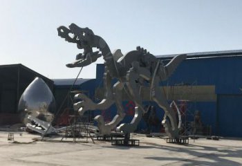 地产恐龙雕塑提供，露天雕塑，恐龙骨架雕塑生产