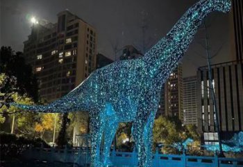 镂空恐龙雕塑供需，标识雕塑，灯光恐龙雕塑制造商