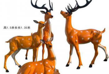 梅花鹿雕塑通用，街头雕塑，玻璃钢梅花鹿雕塑标准