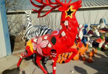 梅花鹿方案精品，景观雕塑，玻璃钢梅花鹿雕塑生产商