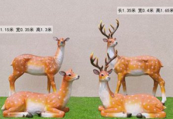 梅花鹿雕塑预定，小区摆件，玻璃钢梅花鹿雕塑精品