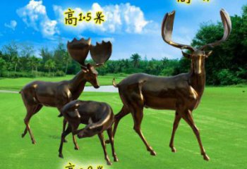 烤漆梅花鹿雕塑，彩绘工艺，玻璃钢动物雕塑厂家