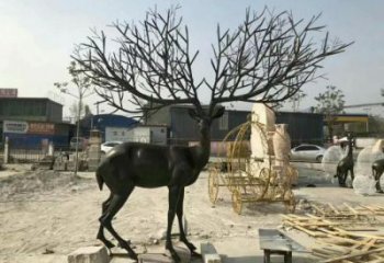 麋鹿雕塑通用，户外雕塑，仿铜麋鹿雕塑供应