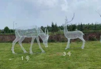 景观镂空梅花鹿雕塑承接，城市装饰，大型灯光梅花鹿雕塑公司
