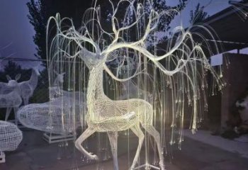 景观梅花鹿雕塑工程，公园雕塑，灯光梅花鹿雕塑供求