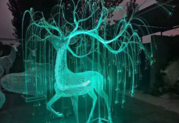 梅花鹿雕塑供应，花园小品，酒店灯光梅花鹿雕塑展品