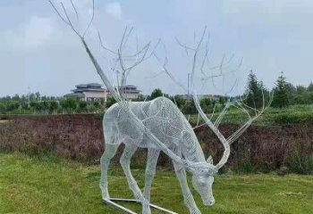 梅花鹿雕塑指用，景观雕塑，园林灯光梅花鹿雕塑点击