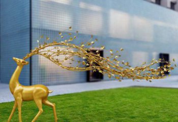 大型梅花鹿雕塑制作，花园小品，仿真梅花鹿雕塑提供