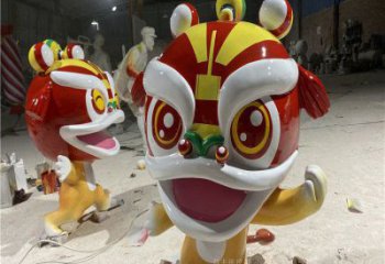玻璃钢卡通狮子雕塑制作，动漫艺术效果
