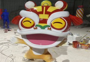 儿童乐园狮子雕塑，动漫景观雕塑，卡通玻璃钢景观雕塑