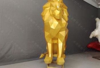 切面狮子雕塑承接，锻造工艺，不锈钢狮子雕塑订做