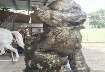 广场狮子雕塑订做，镂空雕塑，不锈钢透雕狮子雕塑