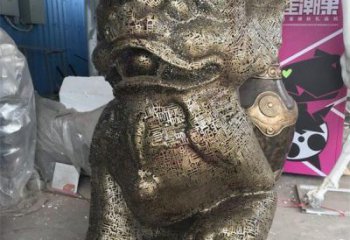 透雕狮子雕塑精品，镂空编织工艺，不锈钢狮子雕塑供求