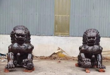 黄铜狮子雕塑制造商，城市雕塑，大型蹲狮雕塑制作