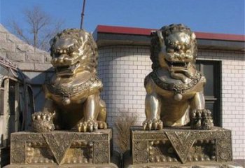 青铜狮子雕塑提供，铸造艺术，中式蹲狮雕塑通用