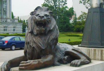 狮子雕塑定制，小区雕塑，建筑趴狮雕塑提供