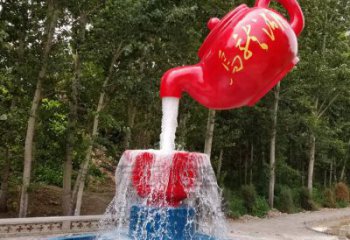 彩绘吊壶天壶雕塑，标识雕塑，大型吊壶雕塑公司
