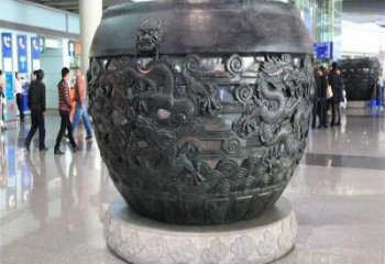 吉祥龙青铜缸雕塑