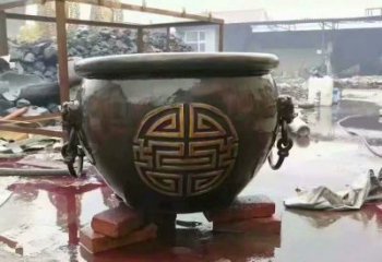 古法太平缸雕塑-铸铜工艺品
