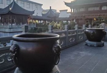 寺院铁缸景观雕塑