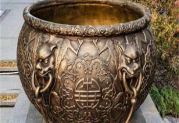 仿古紫铜缸雕塑