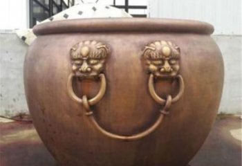户外紫铜缸铜雕塑