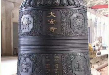 大安寺铜钟雕塑-八卦纹铜钟铜雕