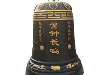彩绘铸铜雕塑-景观铜钟雕塑厂家