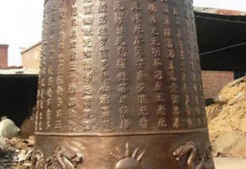 雕龙刻字铜钟雕塑-喇叭形铜钟雕塑