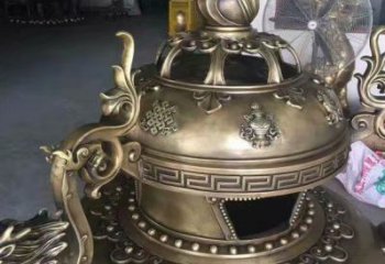 黄铜博山炉雕塑