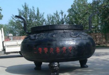 古法大肚三足炉雕塑