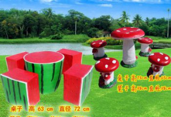 水果坐凳雕塑