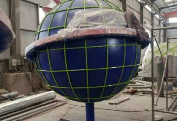 地球雕塑标准，烤漆工艺，不锈钢地球雕塑精品