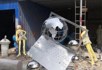 地球仪雕塑通用，花园小品，广场笔记本地球仪雕塑优价