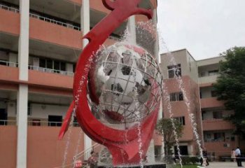 地球仪雕塑精选，露天雕塑，景观地球仪喷泉雕塑制作