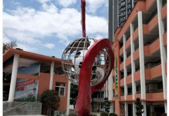 地球仪雕塑精选，多彩艺术，地球仪喷泉雕塑生产