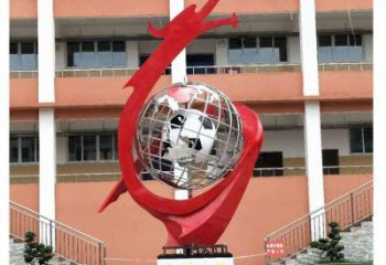 地球仪雕塑预定，校园雕塑，不锈钢地球仪喷泉雕塑承接