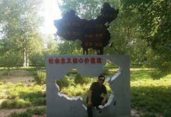 地图雕塑订做，城市雕塑，不锈钢地图雕塑制造厂家