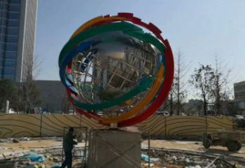 地球仪雕塑选用，多彩艺术，镂空现代地球仪雕塑展品