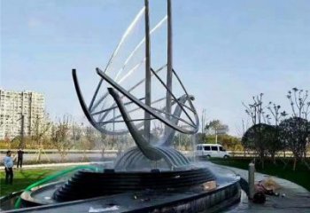 龙舟雕塑供应，街景小品，锻钢不锈钢龙舟雕塑优价