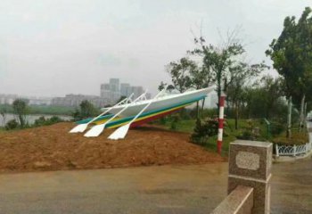 龙舟雕塑工厂，广场雕塑，景观不锈钢龙舟雕塑点击