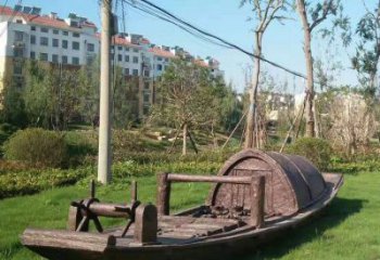 铜船雕塑制造，城区小品，室外小船铜雕塑提供