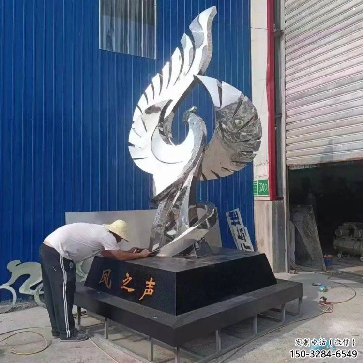 凤凰雕塑制作厂家，城市雕塑，不锈钢凤凰雕塑生产